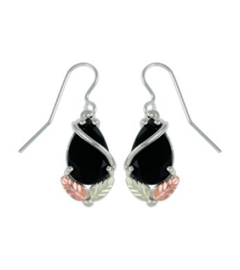 Black Hills Gold Sterling Silver Onyx Earrings