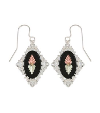Black Hills Gold Sterling Silver Antiqued Earrings