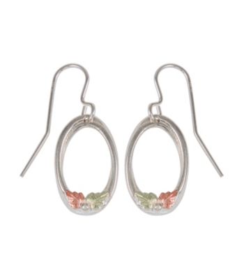Black Hills Gold Sterling Silver Open Oval Earrings