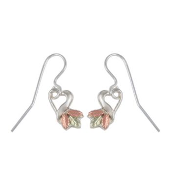 Black Hills Gold Sterling Silver Heart Earrings