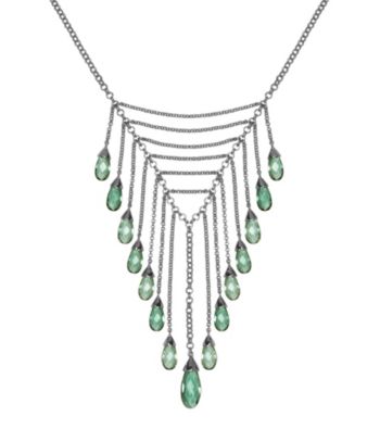 Created Green Quartz Sterling Silver Necklace