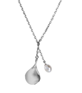 Sterling Silver Rhodium Pearl Necklace
