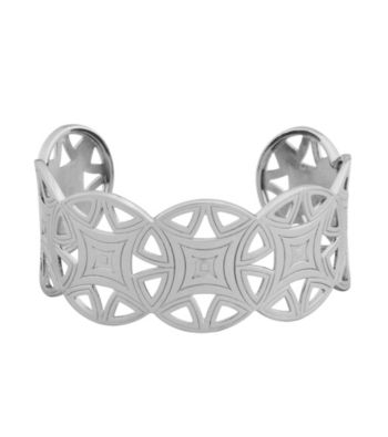 Rhodium Sterling Silver Cuff Bracelet