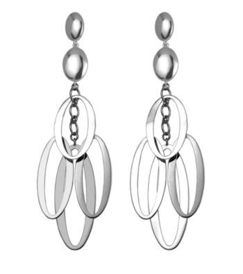 Sterling Silver Rhodium Post Earrings