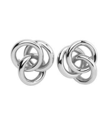 Sterling Silver Rhodium Twist Knot Post Earrings