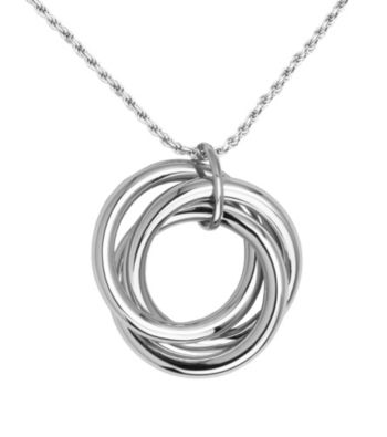 Rhodium Sterling Silver Rope Chain Necklace