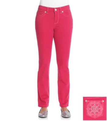 Nine West Vintage Jeans Isis Berry Embellished Straight Leg Jean