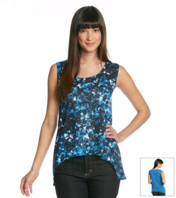 DKNY JEANS Broken Glass Print Asymmetrical Top