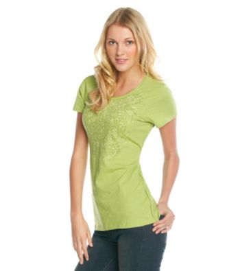 Ruff Hewn Short Sleeve Slub Jersey Screen Tee with Side Braid