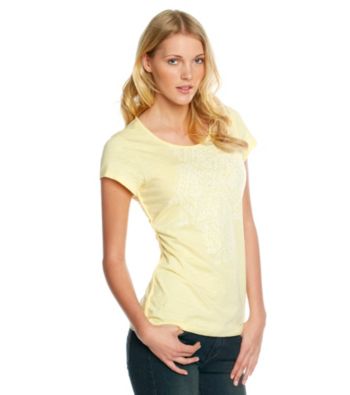 Ruff Hewn Short Sleeve Slub Jersey Screen Tee with Side Braid