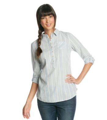 Ruff Hewn Long Sleeve Popover Henley Collared Shirt