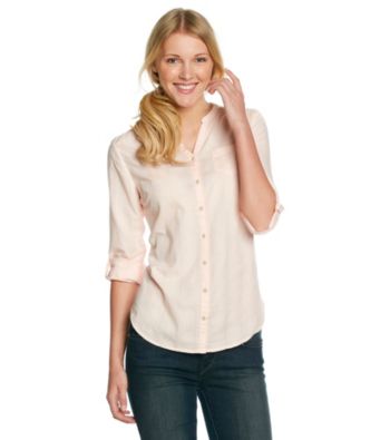 Ruff Hewn Long Sleeve Buttondown Band-Collar Shirt
