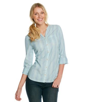 Ruff Hewn Long Sleeve Buttondown Band-Collar Shirt
