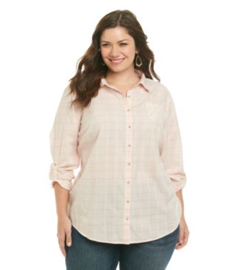 Ruff Hewn Plus Size Long Sleeve Button-down Collared Shirt
