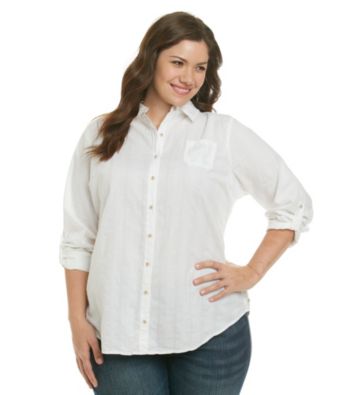 Ruff Hewn Plus Size Long Sleeve Button-down Collared Shirt