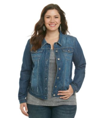 Ruff Hewn Plus Size Long Sleeve Denim Jacket