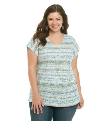 Ruff Hewn Plus Size Side-Tie Lace Dolman Tee