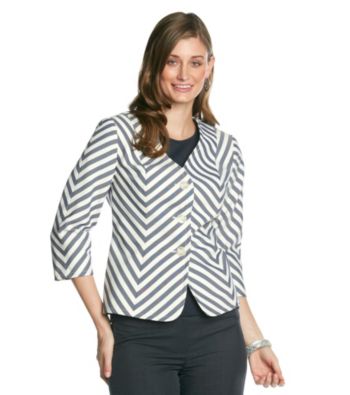 Evan-Picone® Button Chevron Stripe Jacket
