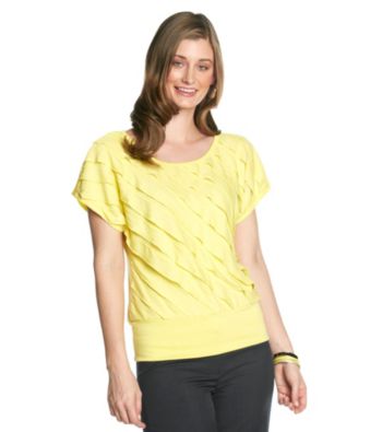 AGB® Tiered Solid Banded Bottom Knit Top