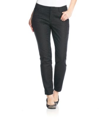 AGB® Embossed Animal Print Black Pant
