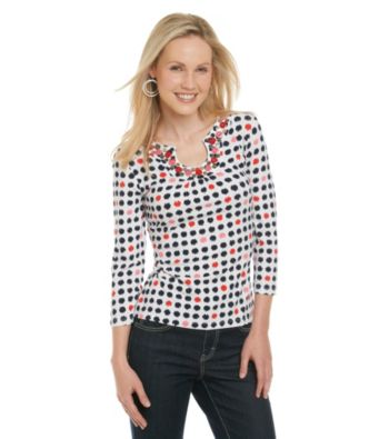 Ruby Rd.® Open Keyhole Printed Top