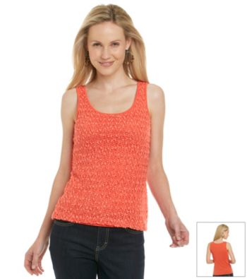 Ruby Rd. Crochet Front Sleeveless Overlay Top