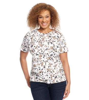 Studio Works Plus Size Short Sleeve Printed Tee
