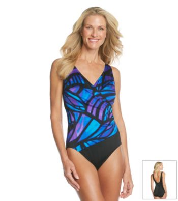 Studio Works® Mikado Wing Printed Surplice Swimsuit