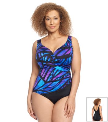 Studio Works® Plus Size Mikado Wing Print Surplice
