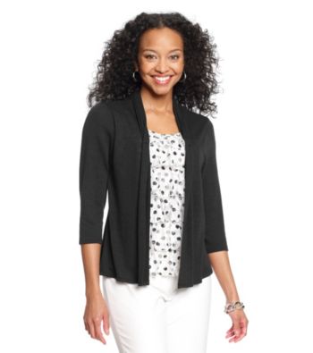 Notations® Petites' Knit Cozy Layered-Look With Ruffle Lace Inset