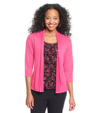Notations® Petites' Knit Cozy Layered-Look With Ruffle Lace Inset