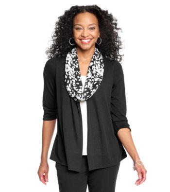 Notations® Petites' Scarf Layered-Look Sweater
