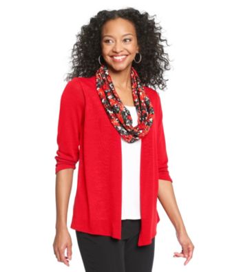 Notations® Petites' Layered-Look Scarf Sweater