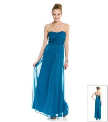 Hailey Logan Juniors' Strapless Chiffon Gown