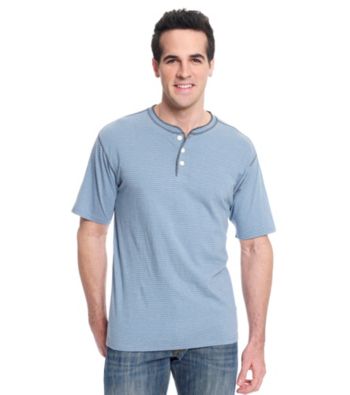 Ruff Hewn Men's Short Sleeve Slub Jersey Stripe Henley