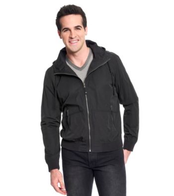 Calvin Klein Jeans® Men's Black Hooded Lightweight Nylon Jacket