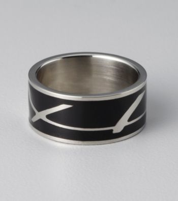 Stainless Steel Onyx Band Ring