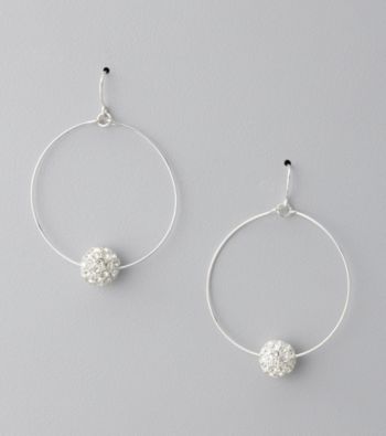 BT-Jeweled Crystal & Rhodium Pave Hoop Earrings