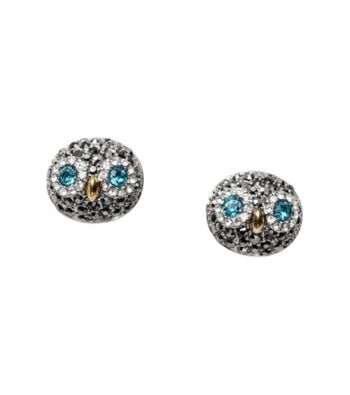 Fossil® Silvertone Owl Stud Earrings