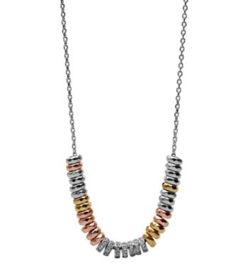 Fossil® Silvertone & Goldtone Rondelle Frontal Necklace