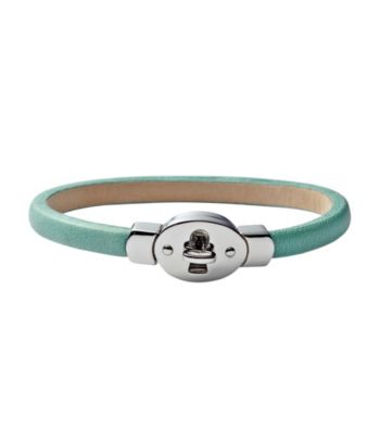 Fossil® Silvertone & Aqua Leather Wrist Wrap