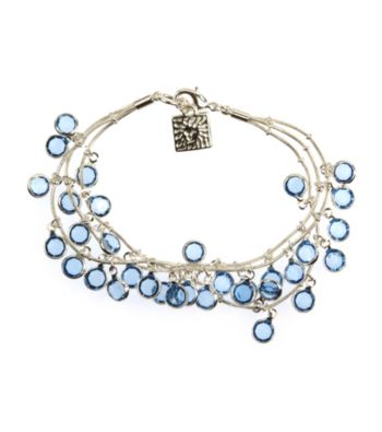 Anne Klein® Silvertone & Blue Shaky Bracelet