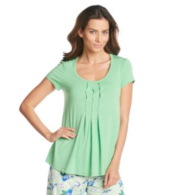 HUE® Pleat Front Knit Top - Poison Green