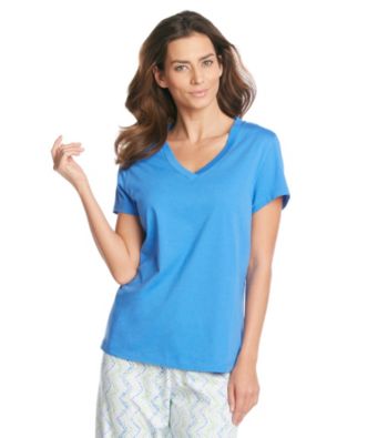 HUE® Sea Blue Classic V-Neck Top