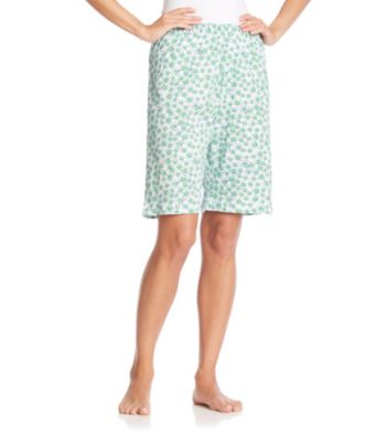 HUE® White Knit Bermuda - Daisy Geo Print