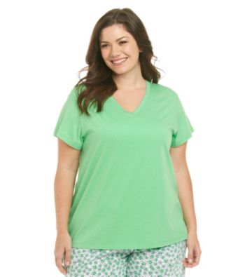 HUE® Plus Size Knit V-Neck Top