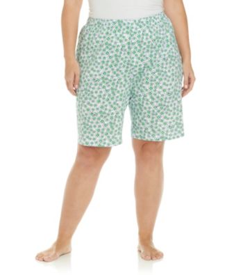 HUE® White Plus Size Knit Bermuda Short - Daisy Geo Print