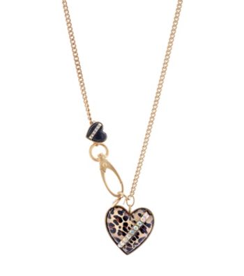 Betsey Johnson® Leopard Heart Pendant Long Necklace