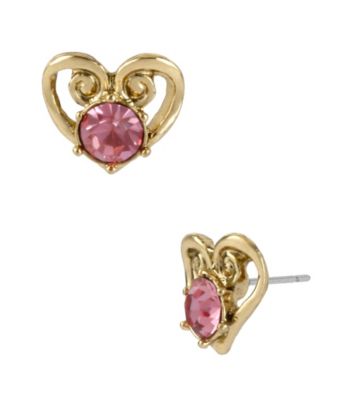 Betsey Johnson® Pink & Goldtone Heart Stud Earrings
