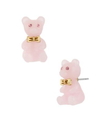 Betsey Johnson® Pink & Goldtone Gummy Bear Stud Earrings